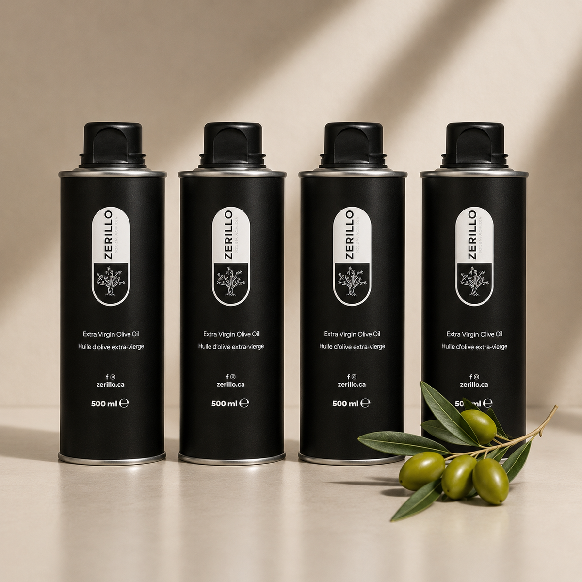 Zerillo Premium Extra Virgin Olive Oil 500ml (4-Pack)
