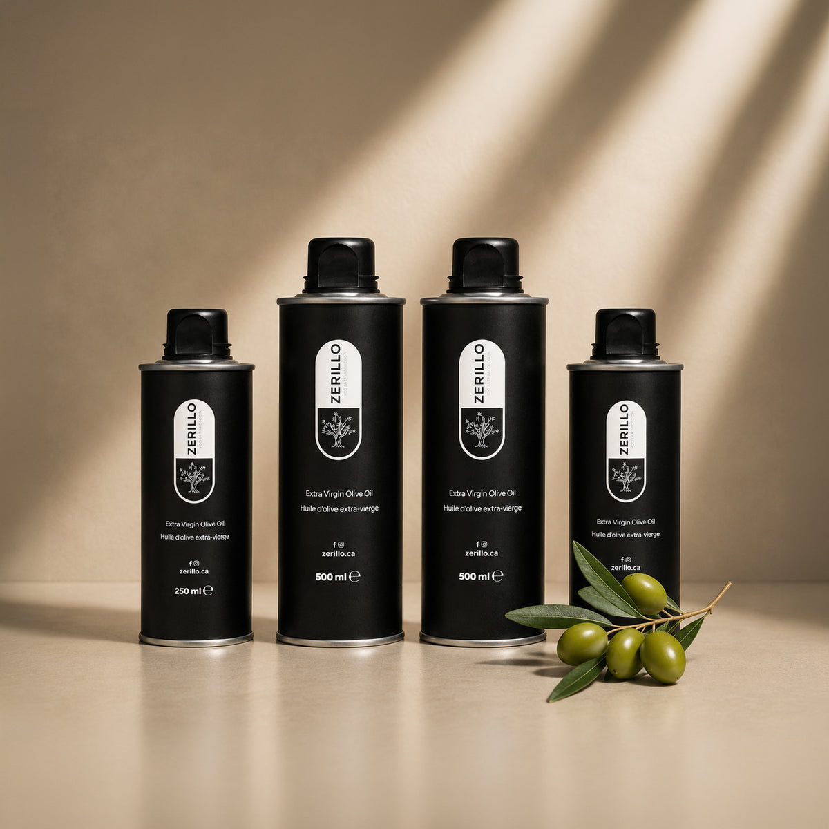 Zerillo Premium Extra Virgin Olive Oil (Mix Pack of 4) Custom Gift Box