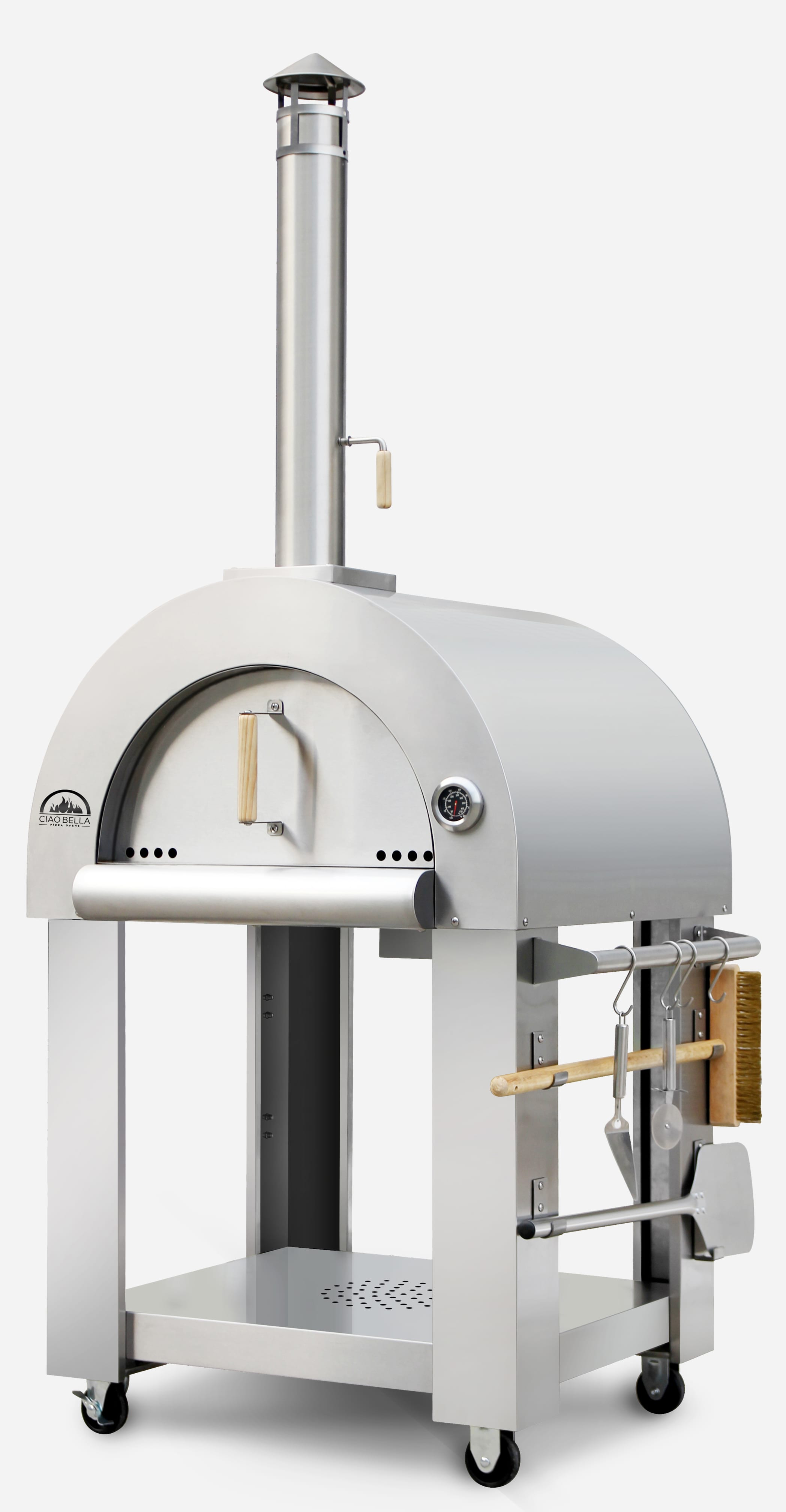 Red Stainless Steel Countertop Outdoor Pizza Oven Ciao Bella