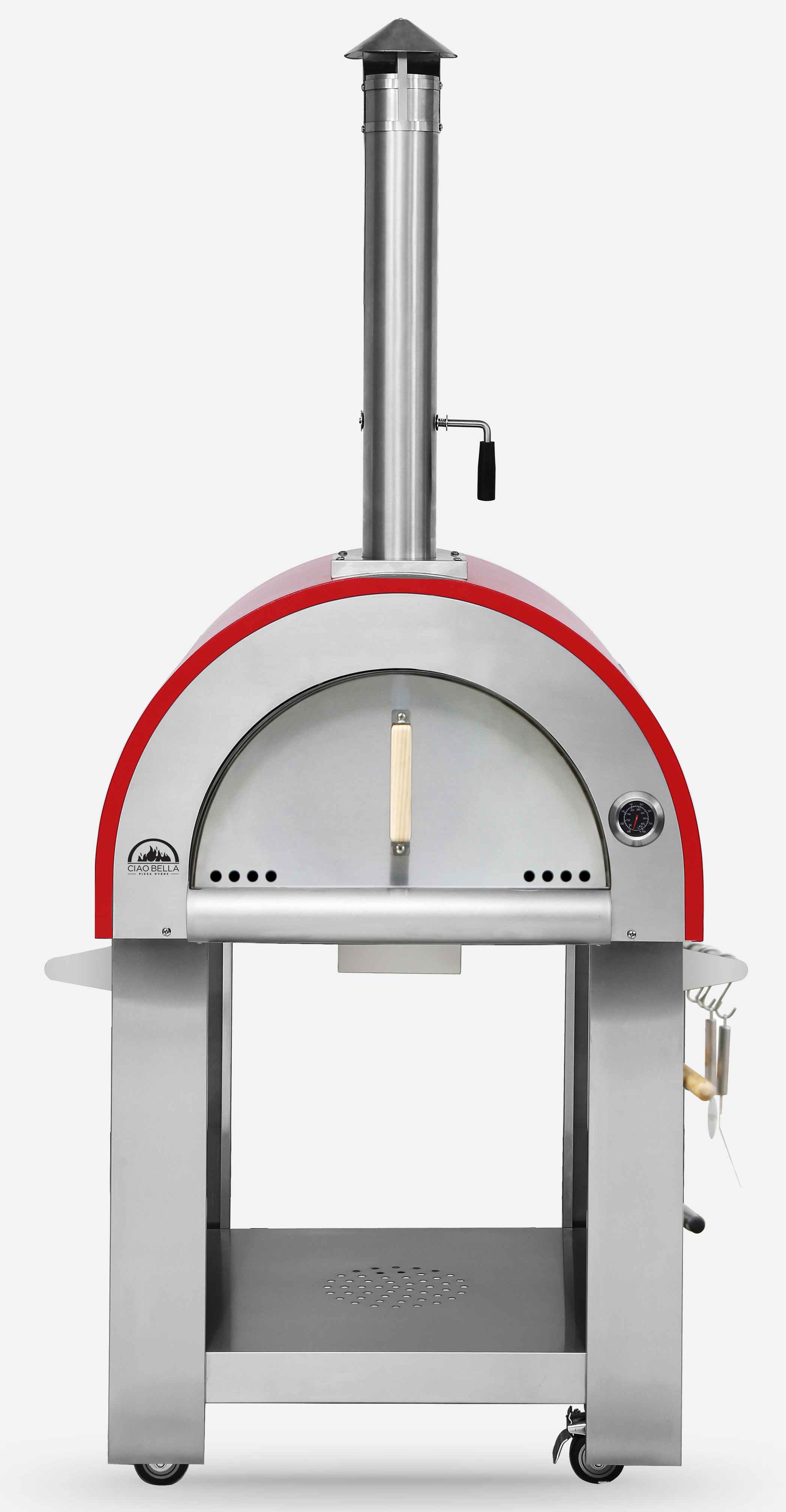 Red Stainless Steel With Stand Outdoor Pizza Oven Ciao Bella Pizza Ovens Vaughan Toronto