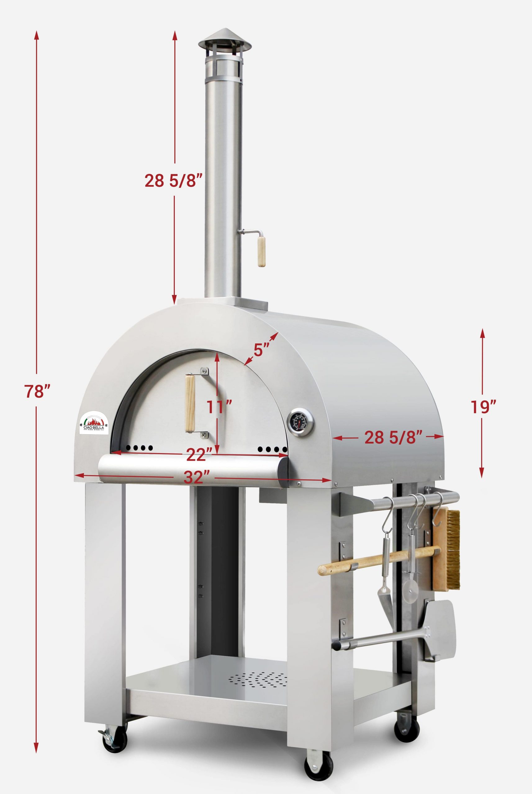 Stainless Steel Counter Top Outdoor Pizza Oven - Ciao Bella Pizza Ovens ...