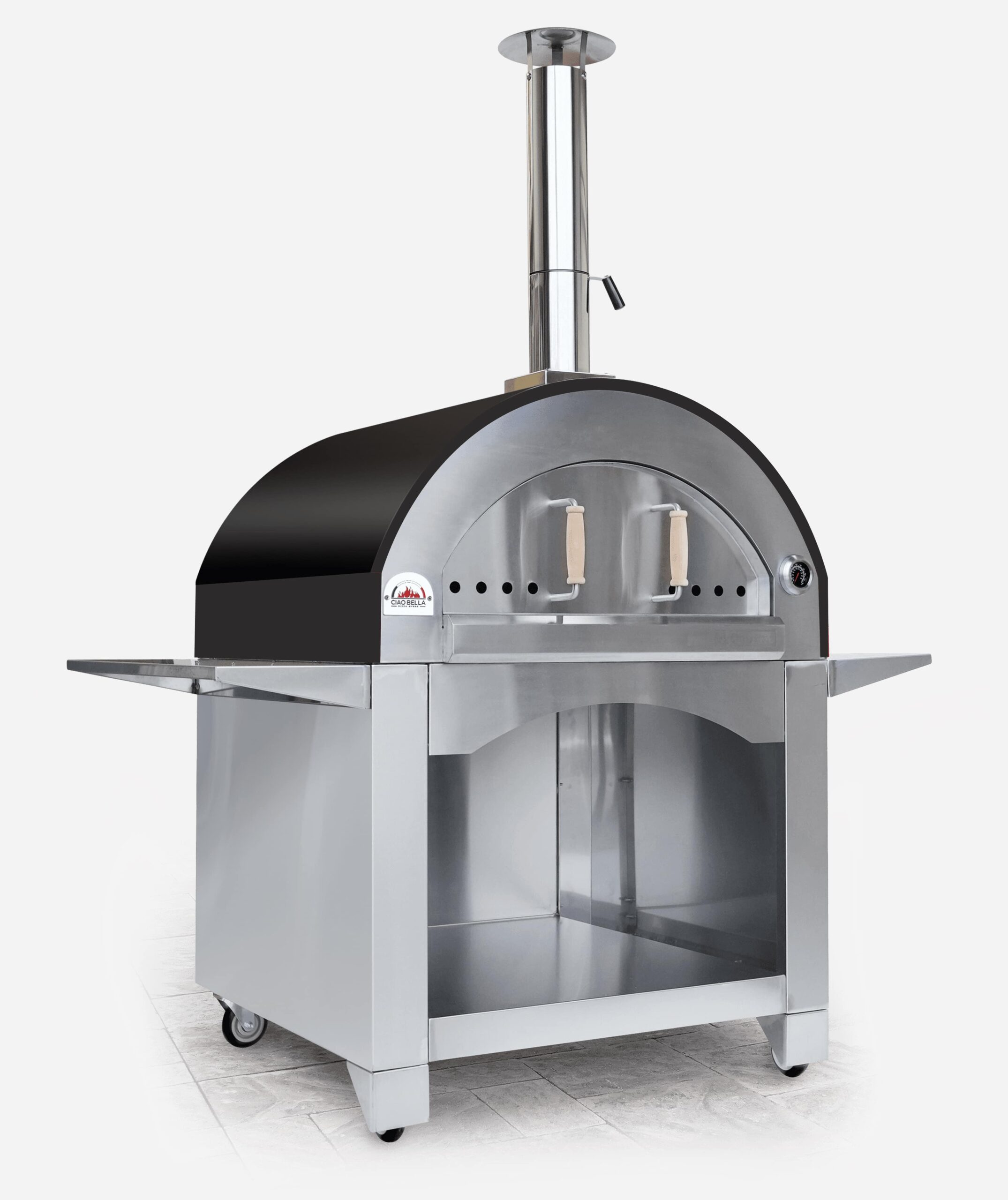 Quattro Wood Fired Pizza Oven Black Ciao Bella Pizza Ovens Vaughan Toronto 7942